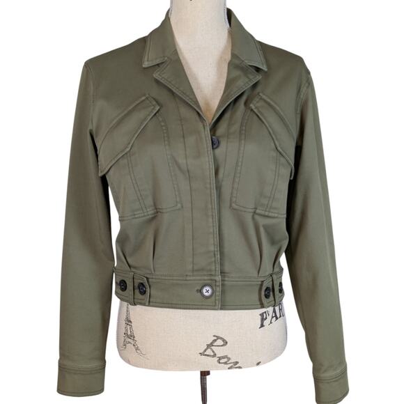 Derek Lam 10 Crosby Gwen Field Jacket Olive Green Cropped Utility Size 2 - Picture 2 of 16